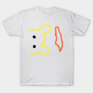 yellow red rat animal watercolor face design T-Shirt